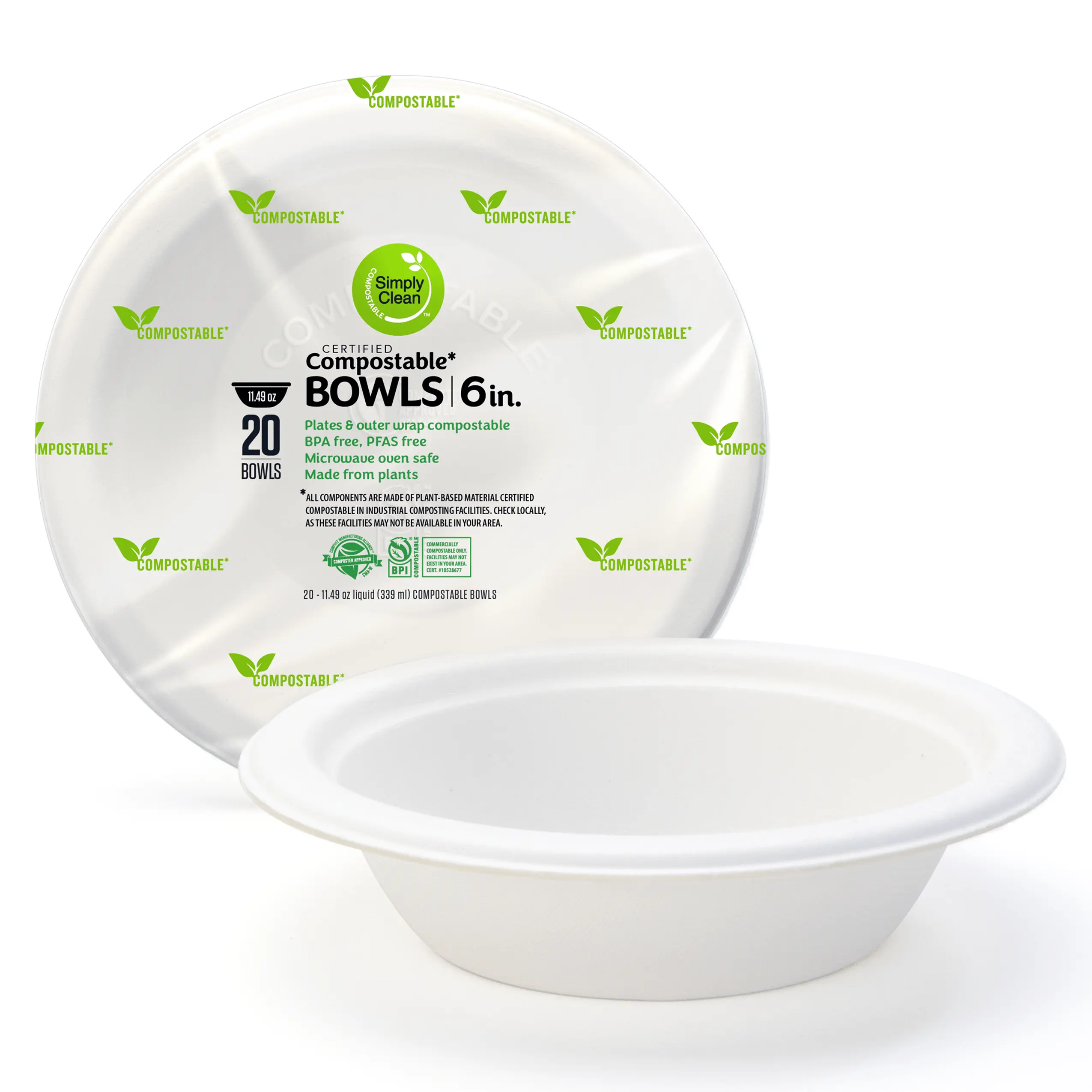 6-Inch Compostable Bowls (240 Count)