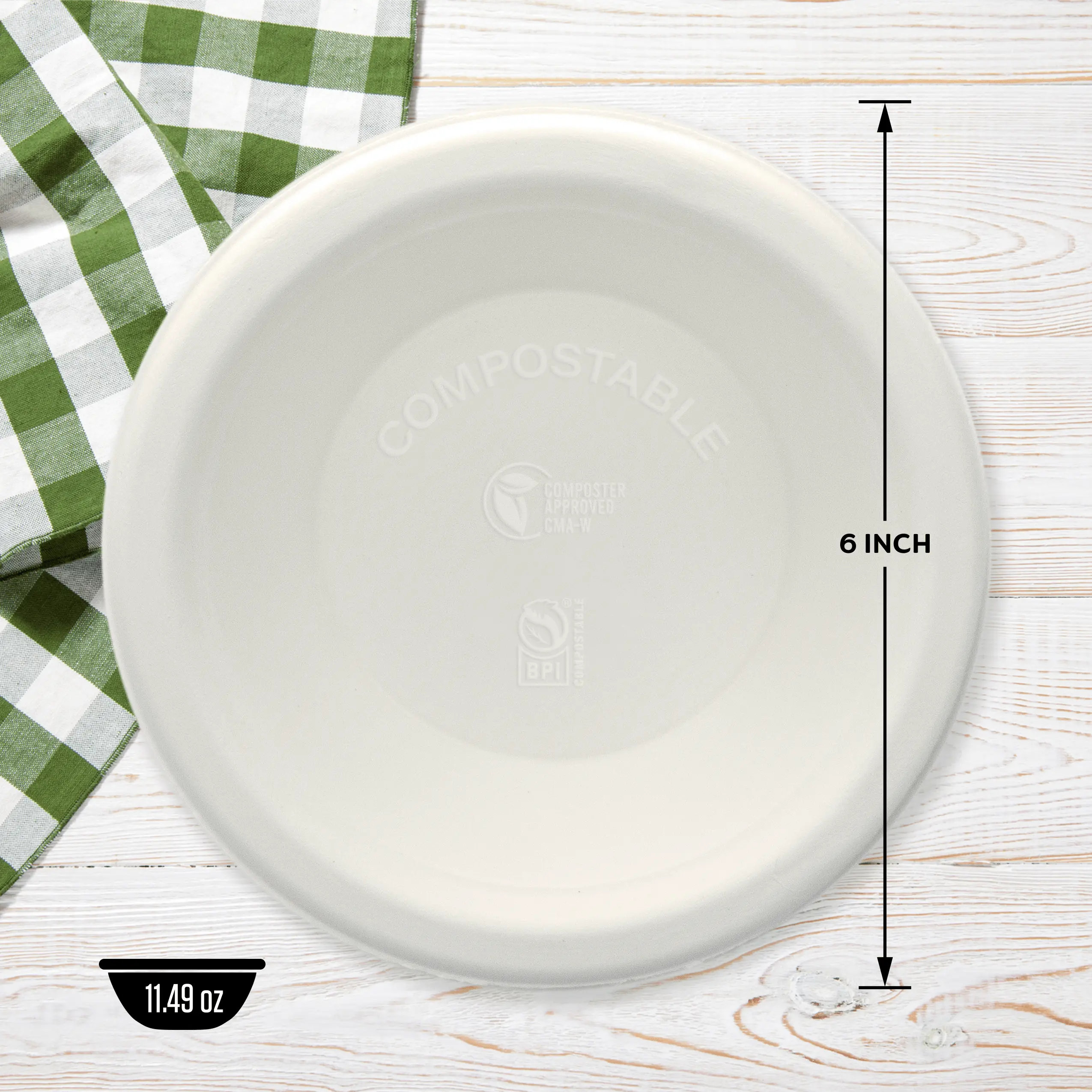 6-Inch Compostable Bowls: Shop 6-inch compostable bowls, BPA-free, PFAS-free, & certified eco-friendly. Case of 240 plant-based bowls, microwave and freezer safe. Ideal for events!