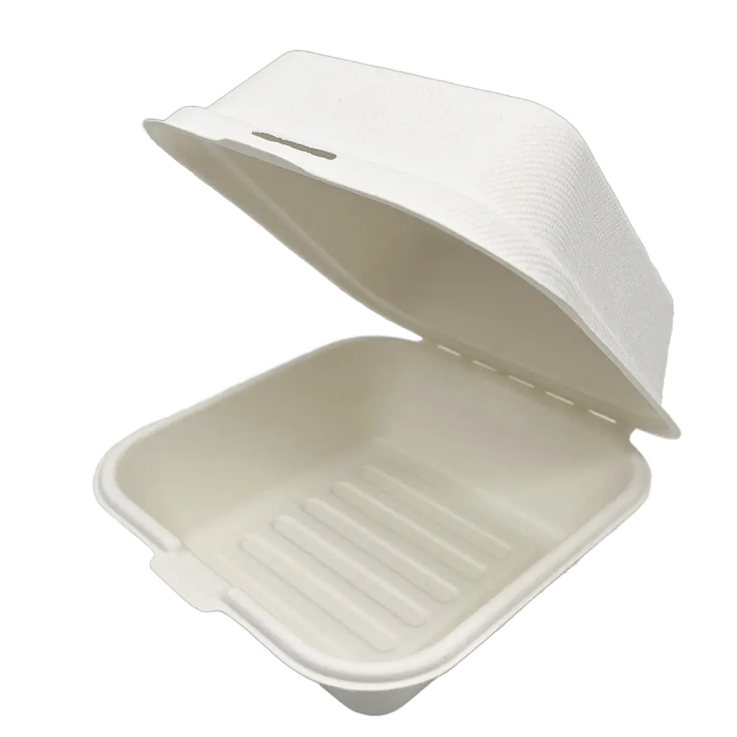 6x6 Compostable Clamshell Containers (500 Count)