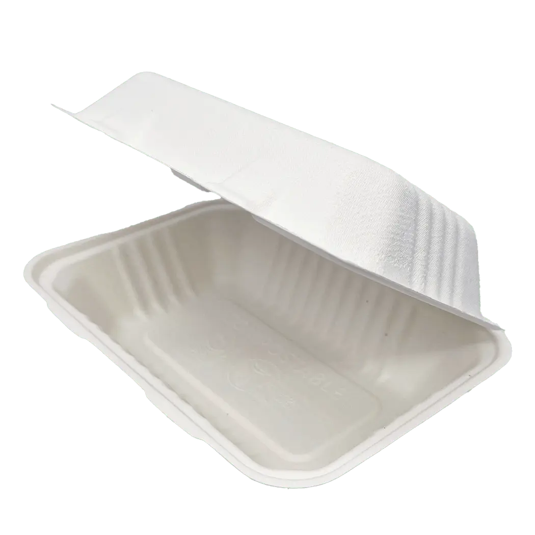 9x6 Compostable Clamshell Containers (250 Count)